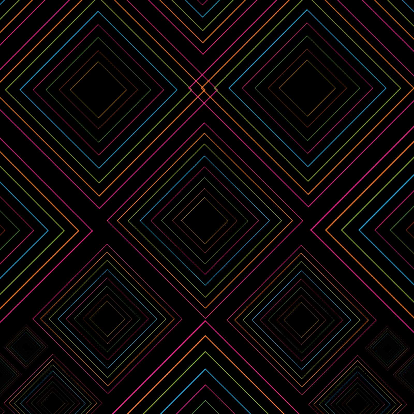 The same diamond lattice with its background removed, leaving only the glowing neon strokes.